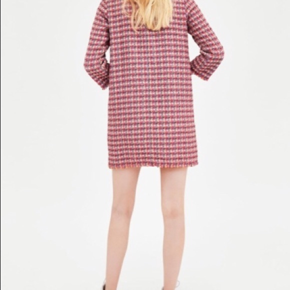 *ZARA* TRF Pink Tweed Shift Dress - Picture 2 of 7